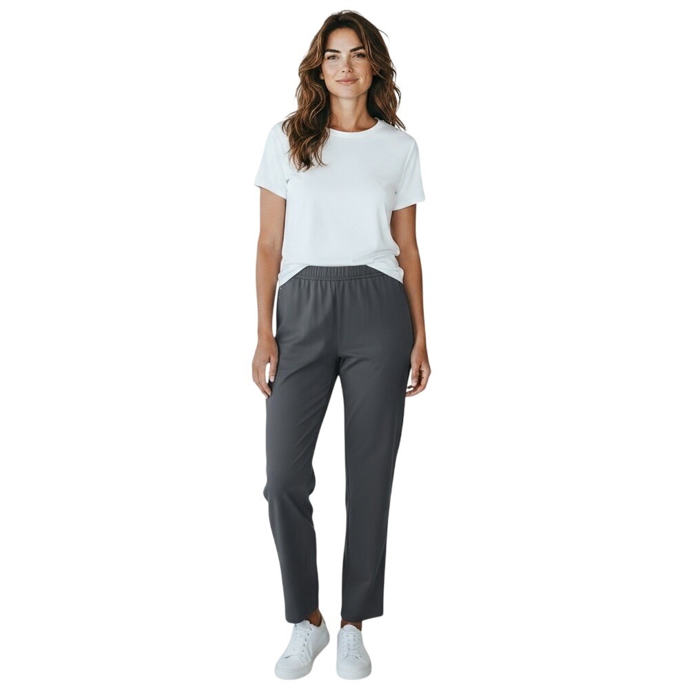 Eileen‎ Fisher Pull On Pants, Elastic Waist, Color Dark Gray, Size PP